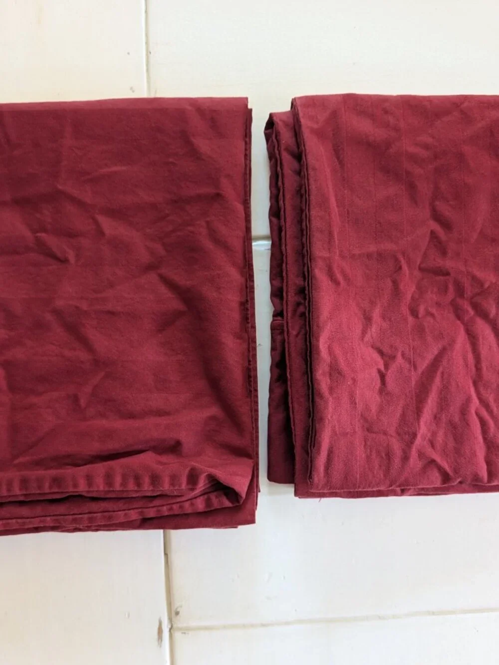 VTG Set of 2 Chris Madden JCPenney King Pillowcases Burgundy Striped 100% Cotton